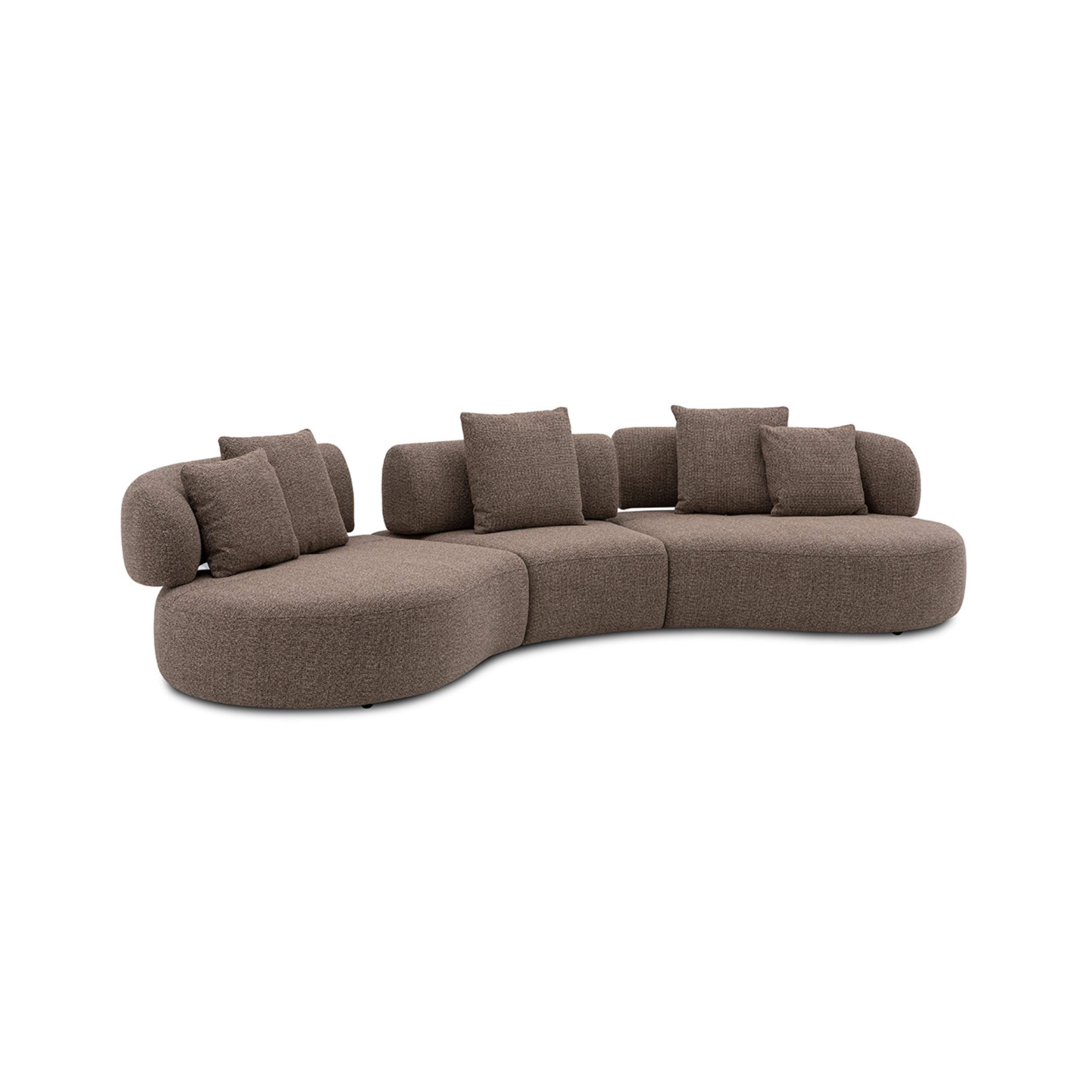 Curved sofa with 3 back-forth manual adjustable backrest