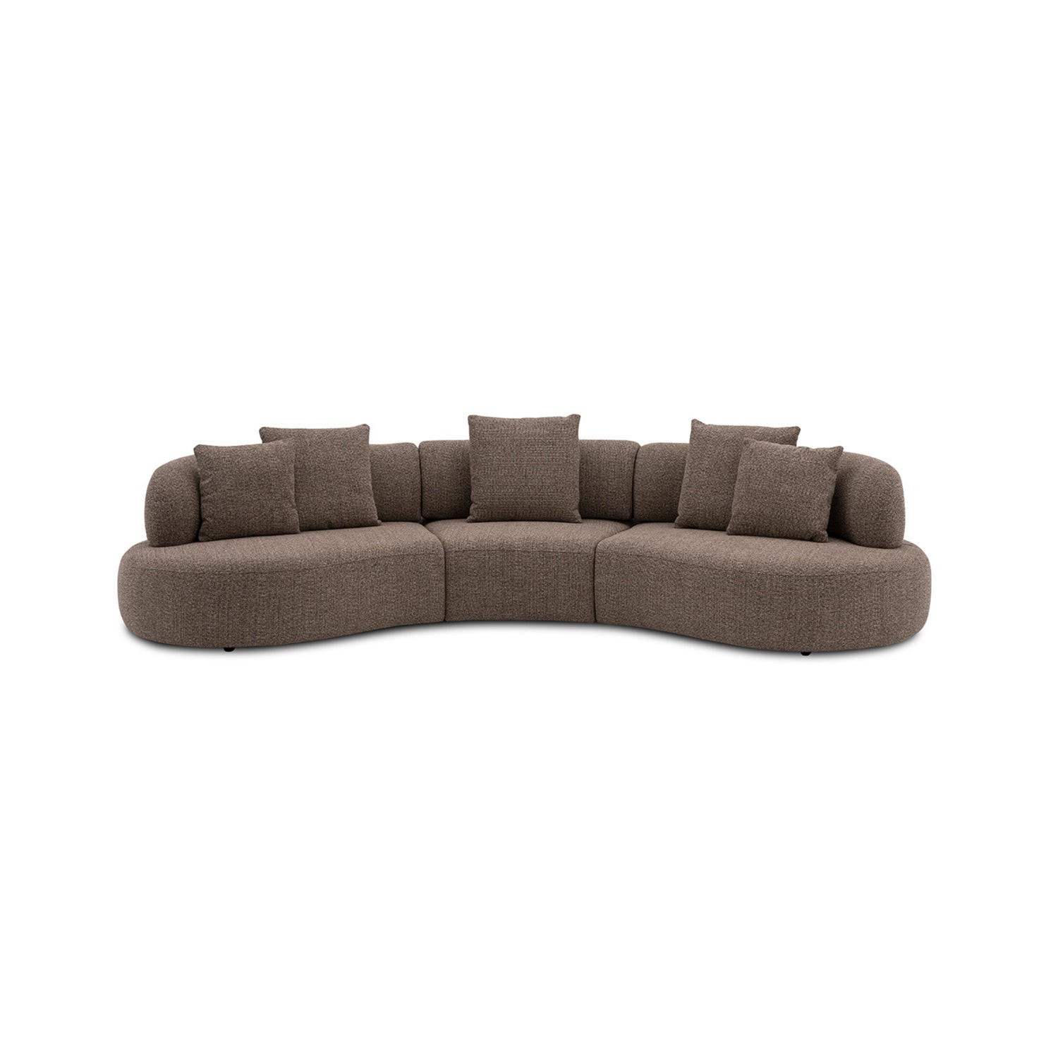 Curved sofa with 3 back-forth manual adjustable backrest