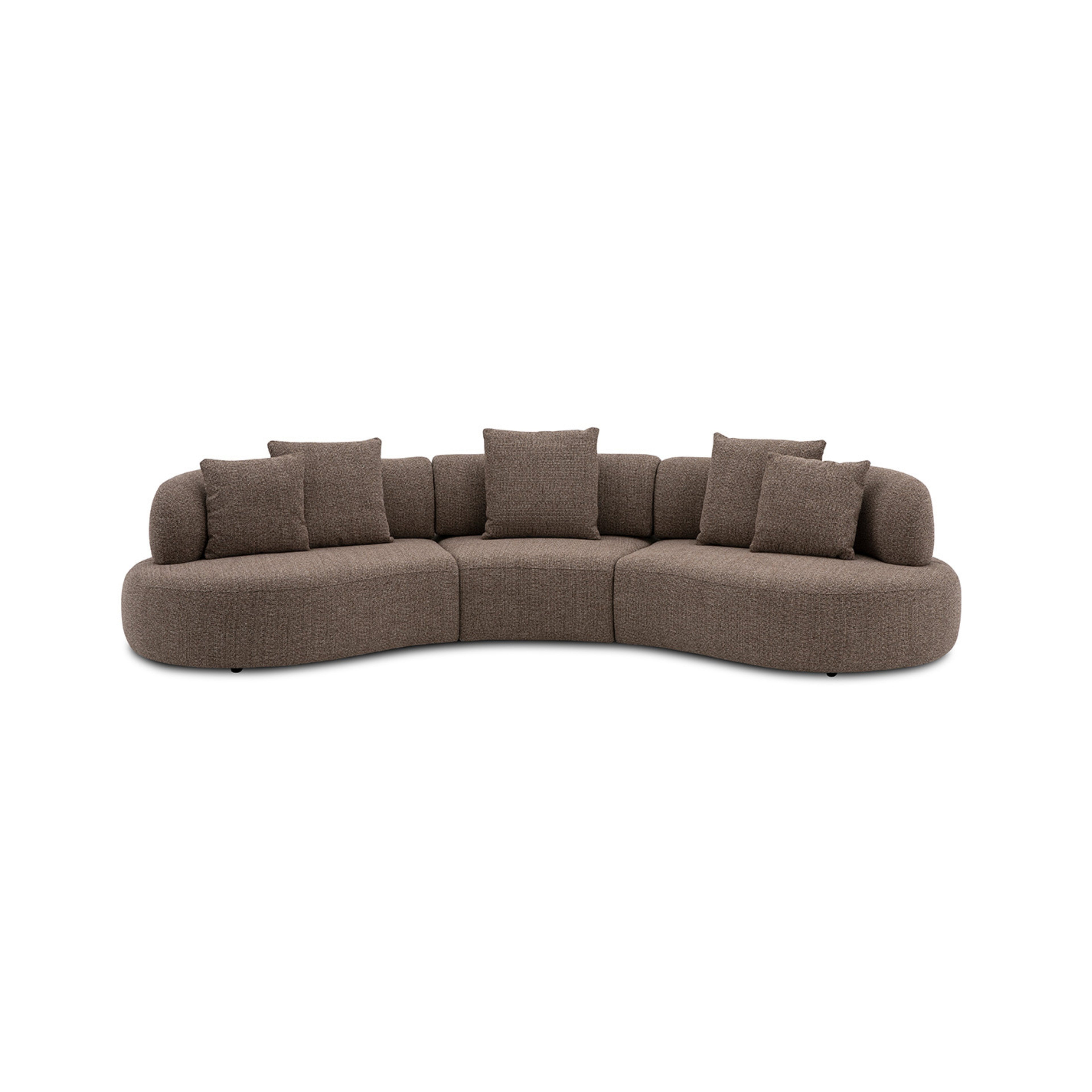 Curved sofa with 3 back-forth manual adjustable backrest