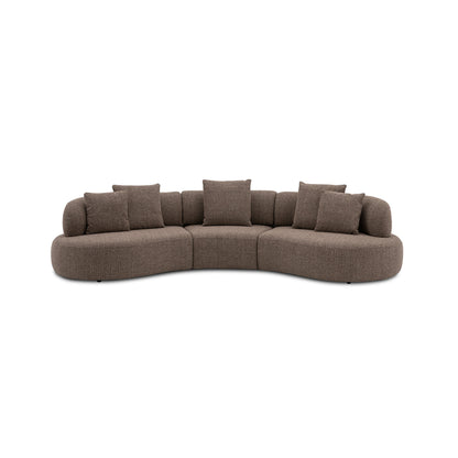 Curved sofa with 3 back-forth manual adjustable backrest