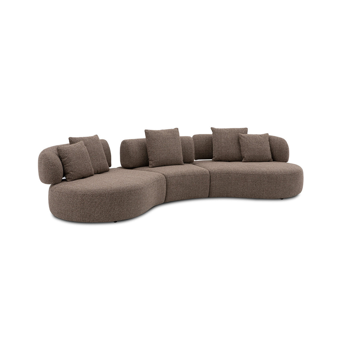 Curved sofa with 3 back-forth manual adjustable backrest