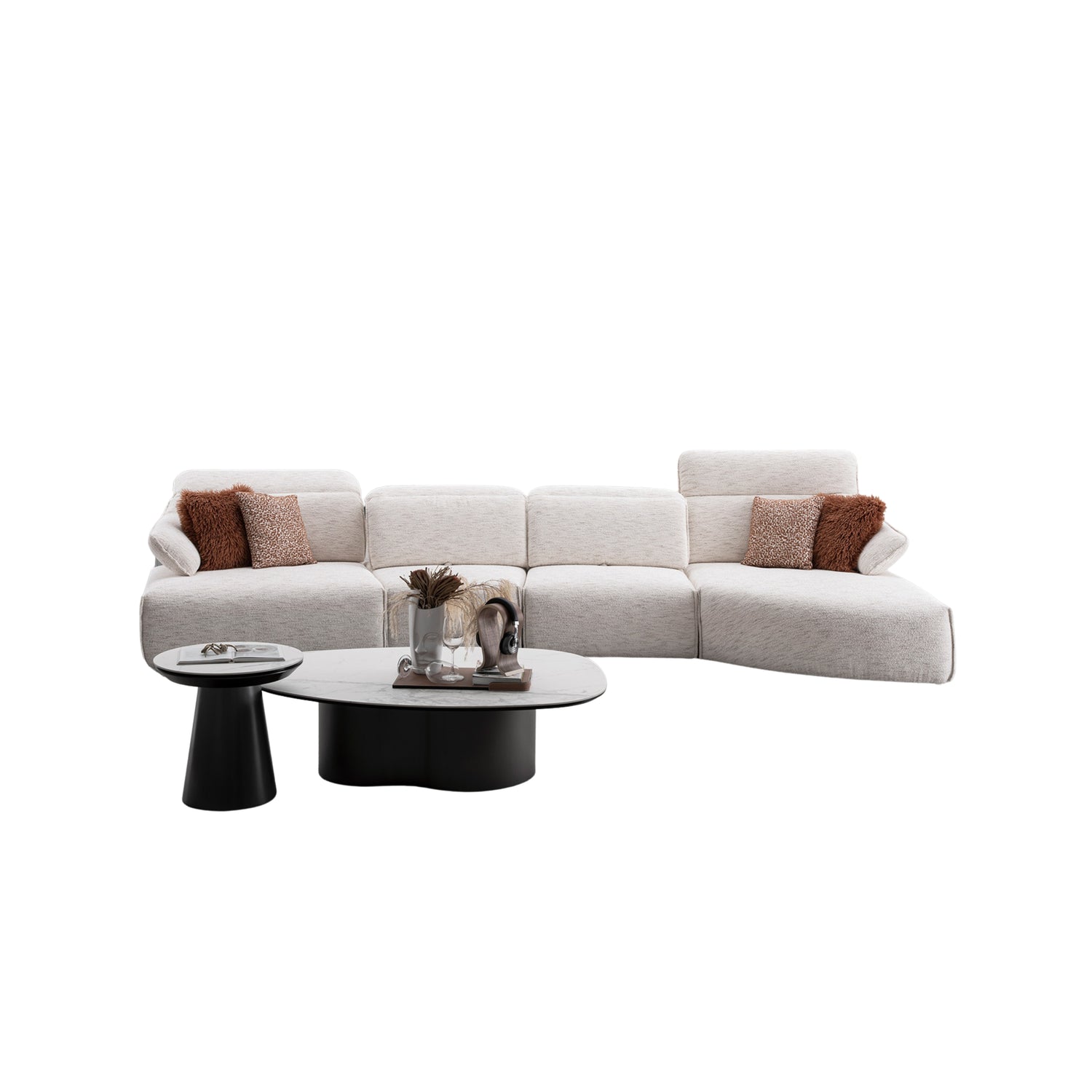 Lounge sofa with 4 back-forth