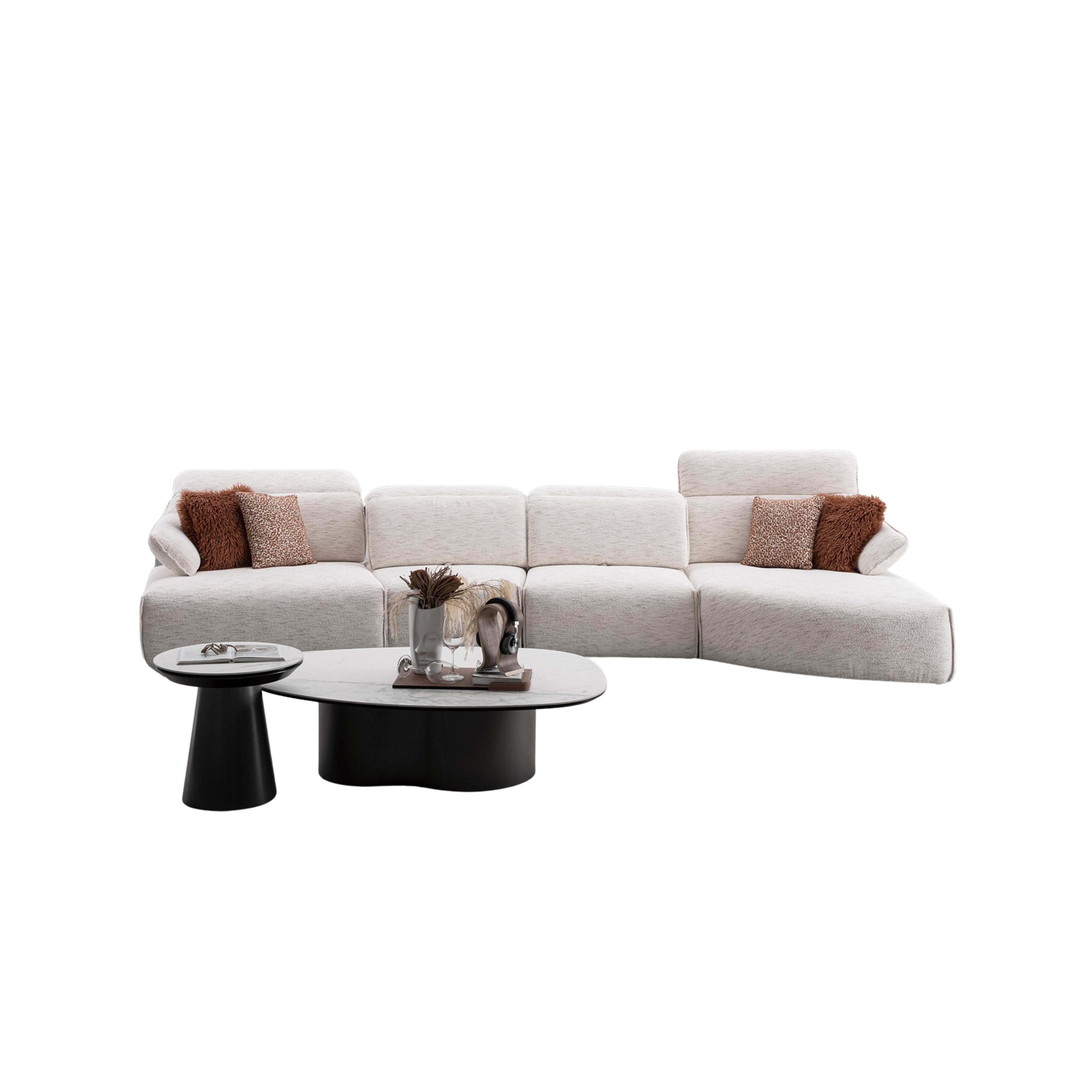 Lounge sofa with 4 back-forth