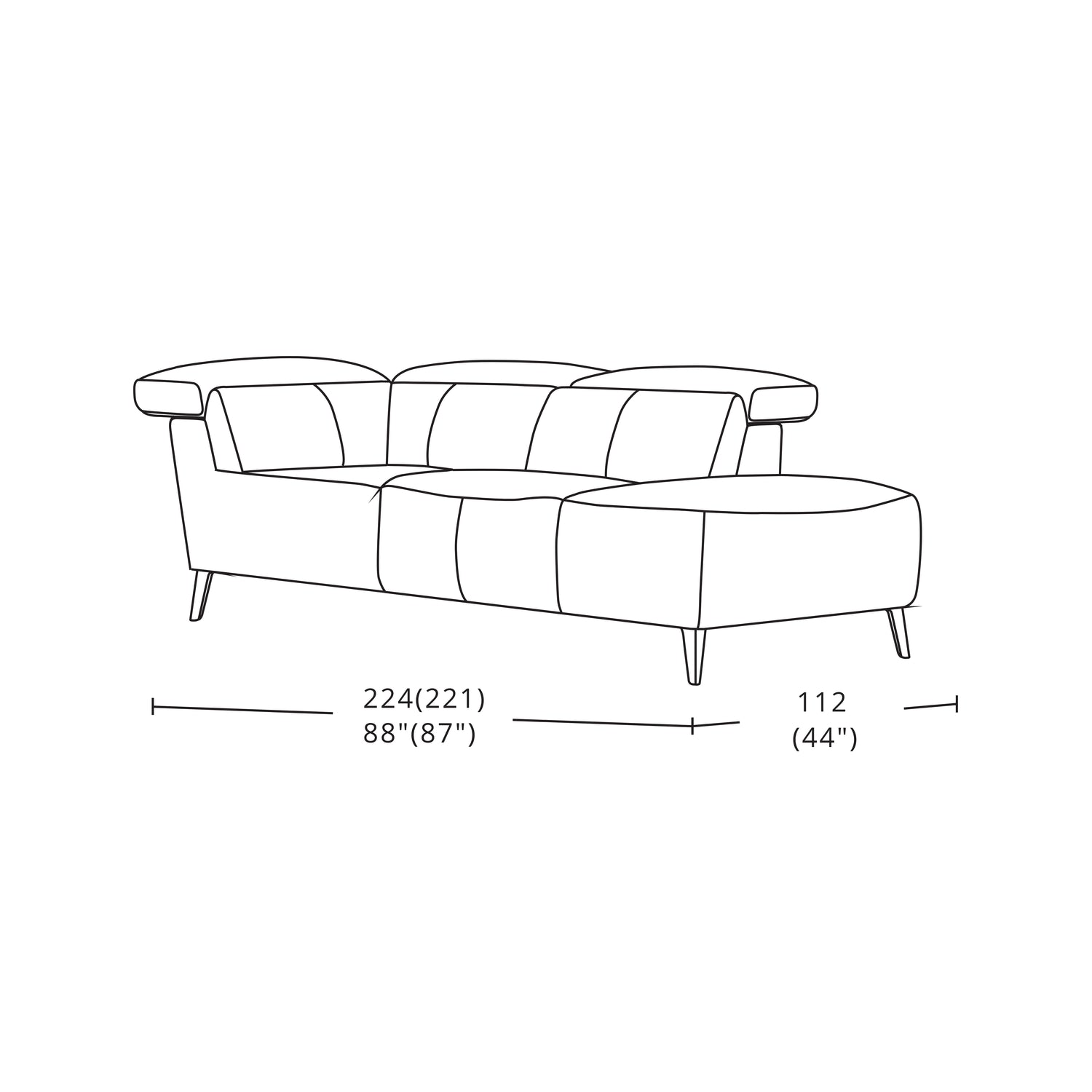 SECCIONAL CON CHAISE GRIS (3PL)