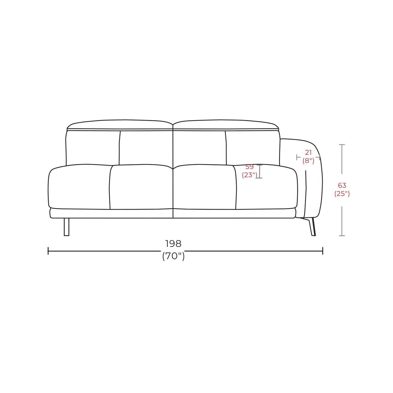SECCIONAL CON CHAISE BLANCO (3PL)